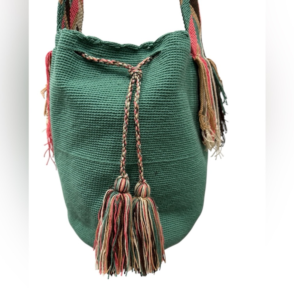 BOHO Wayuu Mochila Bag Stylish Bohemain  Woven Bucket Bag Crossbody Handmade E16 - Picture 5 of 10